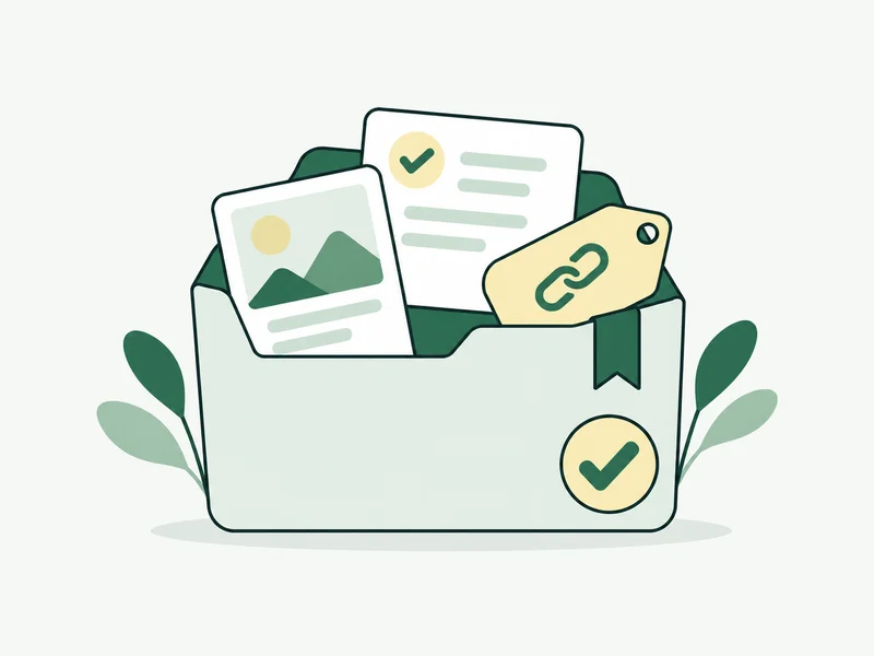 A campaign folder keeping published content, approval records, and a saved link together.